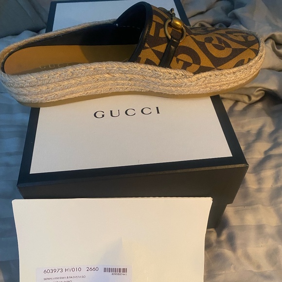 Size 10 Gucci Backless, Camel Espadrilles - Picture 1 of 1